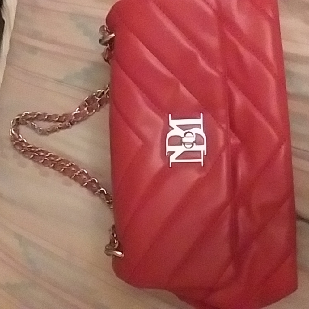 Red leather purse